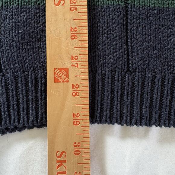 VTG Jantzen Heavy Cotton Blue, Cream, & Green Striped Sweater Large Collegiate - Picture 9 of 9